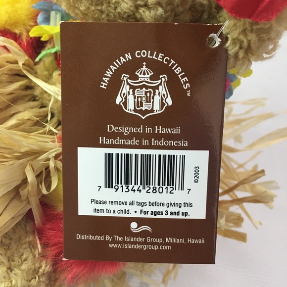 Hawaiian Collectibles Hula Girl Bear Passport Grass Skirt Plush w/Tag 2003 - Picture 12 of 12